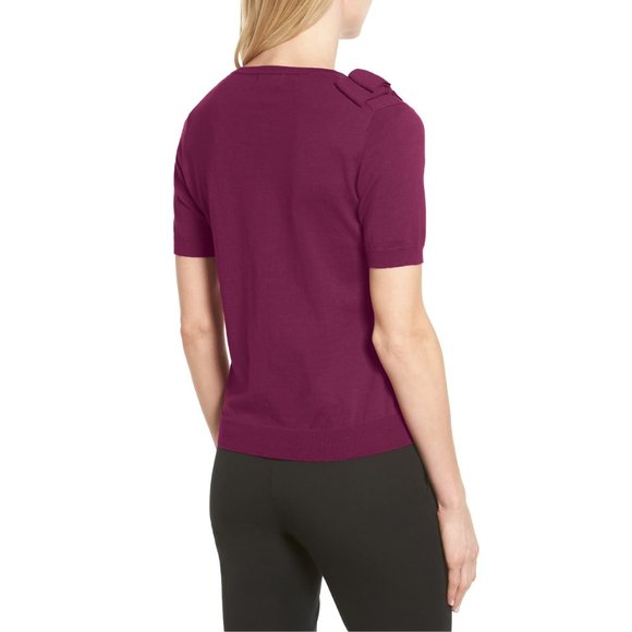 NWT Womens Size XS Nordstrom Cece Bow Shoulder Knit Sweater - Picture 2 of 5